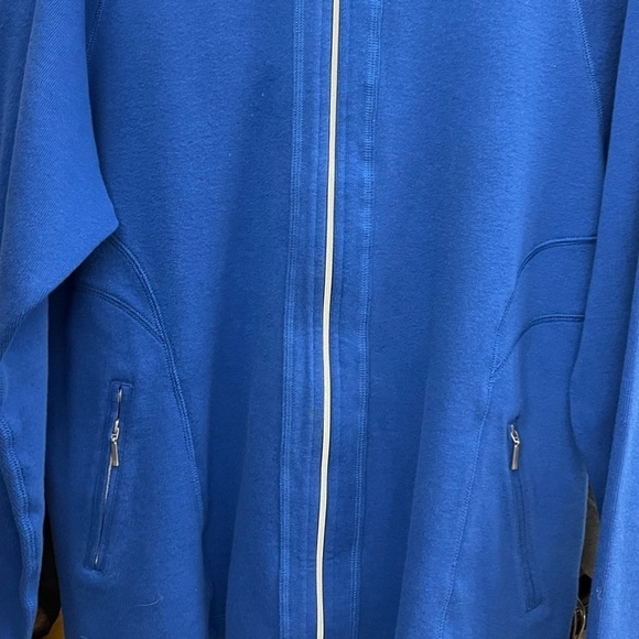 Ladies Full Zip Jacket Bold Blue sweater sweatshirt size XXL Kirkland Top - Picture 4 of 9